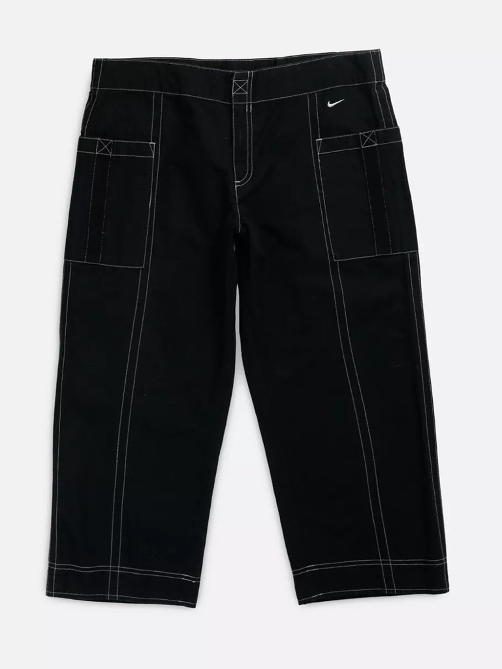 Vintage Nike Black Cropped Cargo Capri Pants